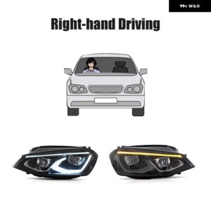 ペア カー スタイリング ヘッドライト VW ゴルフ 7 2014-2017 ヘッドランプ チューニングライトアクセサリー部品プラグアンドプレイ - Right-hand Drive