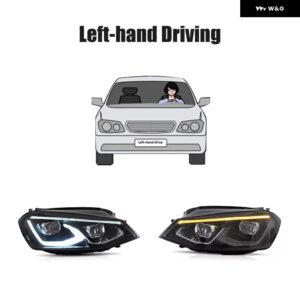 ペア カー スタイリング ヘッドライト VW ゴルフ 7 2014-2017 ヘッドランプ チューニングライトアクセサリー部品プラグアンドプレイ - Left-hand Drive