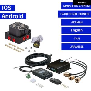 NEWCAR エアサスペンション 制御 システム 圧力センサー サポート BLUETOOTH リモートと マニホールド バルブ 付き WIREAPP 制御 - Complate kit