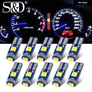 10個 T5 LEDライト W1.2W W3W LED 超高輝度 3030 LED 車内灯 オートサイドウェッジ ダッシュボード ゲージ計器ランプ 電球 - Blue