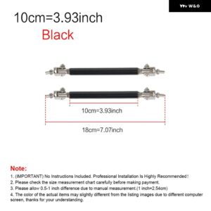 2PSC 汎用 レーシング調整可能 フロントリア バンパー リップスプリッター サポート バー/プルロッドキット レーシング75MM/100MM/150MM/200MM - 10cm-Black