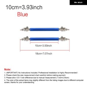 2PSC 汎用 レーシング調整可能 フロントリア バンパー リップスプリッター サポート バー/プルロッドキット レーシング75MM/100MM/150MM/200MM - 10cm-Blue