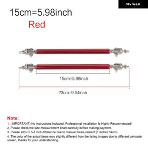2PSC 汎用 レーシング調整可能 フロントリア バンパー リップスプリッター サポート バー/プルロッドキット レーシング75MM/100MM/150MM/200MM - 15cm-Red