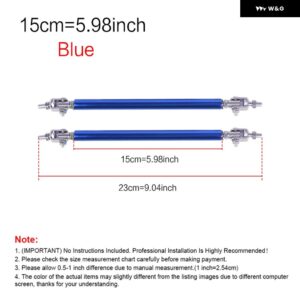 2PSC 汎用 レーシング調整可能 フロントリア バンパー リップスプリッター サポート バー/プルロッドキット レーシング75MM/100MM/150MM/200MM - 15cm-Blue