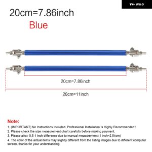 2PSC 汎用 レーシング調整可能 フロントリア バンパー リップスプリッター サポート バー/プルロッドキット レーシング75MM/100MM/150MM/200MM - 20cm-Blue