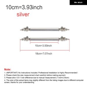 2PSC 汎用 レーシング調整可能 フロントリア バンパー リップスプリッター サポート バー/プルロッドキット レーシング75MM/100MM/150MM/200MM - 10cm-Silver