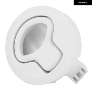 1.8インチ フラッシュプルラッチ プラスチック フラッシュプルハッチ ラッチ スラムラッチ RV マリン ボート RV ホワイト - WHITE