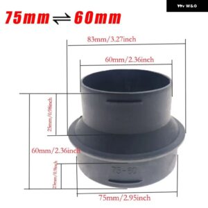 42/60/75/90MM 車用ヒーターダクトレデューサーホース チューブ コネクタ EBERSPACHER WEBASTO ヒーターダクト パイプ ジョイナーコネクタ - 60 75 Adapter
