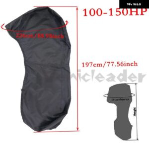 420D 0-350HP 船外機カバー ボートモーター 防水 傷防止 カバー エンジン UV防止 ブラック 船外機カバー - 100-150hp