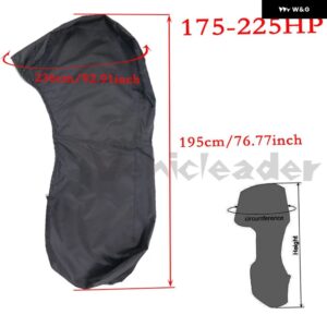 420D 0-350HP 船外機カバー ボートモーター 防水 傷防止 カバー エンジン UV防止 ブラック 船外機カバー - 175-225hp