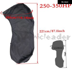 420D 0-350HP 船外機カバー ボートモーター 防水 傷防止 カバー エンジン UV防止 ブラック 船外機カバー - 250-350HP