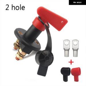 300A 12V 24V 赤 2キー カットオフ バッテリー メイン キルスイッチ 車両 車 カスタム アイソレーター ディスコネクター トラック ボート 自動車 - 2 hole M10
