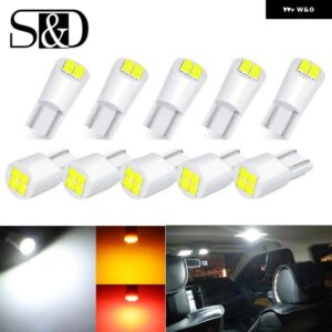 10個 W5W T10 3030 LED 車用シグナルライト 168 194 電球 パーキングドアドームランプ サイドクリアランスライト 室内灯 オート 12V - Red