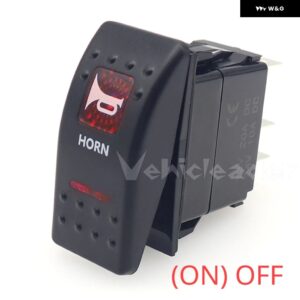12V/24V ロッカートグル LED ライトバー 防水 赤色 LED ロッカートグルスイッチ 5ピン 車 ボート マリン ヨット トグルロッカー ホーンスイッチ - HORN