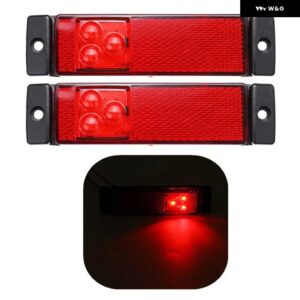 1/2個 12V/24V 3LED サイド マーカーライト テールライト クリアランス ウィンカー リフレクター リア インジケーター ランプ トラック トレーラー - 2PCS Red