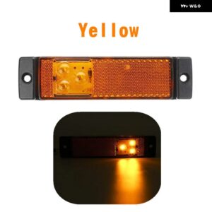 1/2個 12V/24V 3LED サイド マーカーライト テールライト クリアランス ウィンカー リフレクター リア インジケーター ランプ トラック トレーラー - 1PC Yellow