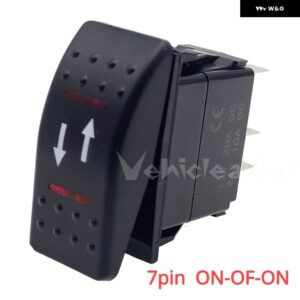 12V / 24VマリンロッカースイッチSPST / ON OFF DPDT / ON OFF ON 防水 赤色LED ライトバー 車ボートARBロッカートグルスイッチ - 7pin ON-OF-ON