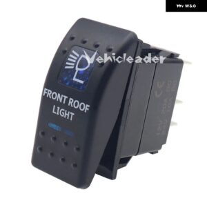 1PCS ブルー LED ロッカースイッチ 5ピン 12V/24V 車用スイッチ ボート トラック ライト デュアルライト LED 防水 付き - FRONT ROOF LIGHT