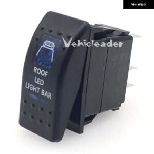 1PCS ブルー LED ロッカースイッチ 5ピン 12V/24V 車用スイッチ ボート トラック ライト デュアルライト LED 防水 付き - ROOF LED LIGHT BAR