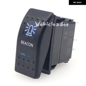 1PCS ブルー LED ロッカースイッチ 5ピン 12V/24V 車用スイッチ ボート トラック ライト デュアルライト LED 防水 付き - BEACON
