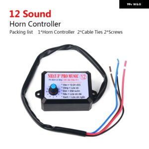 12V-24V 8音と12音ミュージカル電子ホーン コントローラ ー 3+ プロホーン スピーカー サウンド コントロール ユニット ボリュームスイッチ付き - 12 sounds
