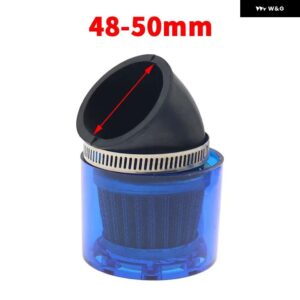 32/35/38/42/48-50MMベンドエルボ/ストレート オートバイ バイク オートバイ バイク エア フィルター クリーナー 50CC-250CC ATVピットダート オートバイ バ - Blue Bent 48-50 mm