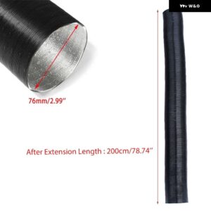 25/42/60/76/90MM 吸気口排気口ストレッチコルゲートホース パイプ フレキシブル燃焼WEBASTO EBERSPACHERオートヒーター - 200cmx7.6cm(LxID)