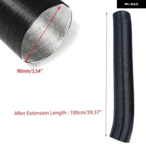 25/42/60/76/90MM 吸気口排気口ストレッチコルゲートホース パイプ フレキシブル燃焼WEBASTO EBERSPACHERオートヒーター - 100cmx9cm(LxID)