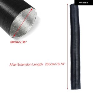 25/42/60/76/90MM 吸気口排気口ストレッチコルゲートホース パイプ フレキシブル燃焼WEBASTO EBERSPACHERオートヒーター - 200cmx6cm(LxID)