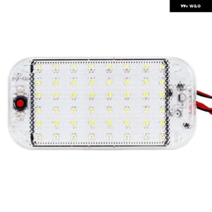 12V-85V 48 LED 車内ドームルーフ天井読書灯ストリップ車ルーフライト車内ライトライトストリップ - White