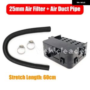 25MMエアディーゼルヒーター吸気 フィルター サイレンサー 吸気ダクト パイプ 付き 伸縮長さ60CM クリップ付き WEBASTO EBERSPACHER 5タイプ - Type C