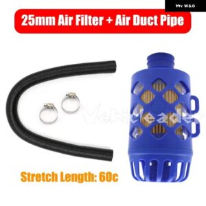25MMエアディーゼルヒーター吸気 フィルター サイレンサー 吸気ダクト パイプ 付き 伸縮長さ60CM クリップ付き WEBASTO EBERSPACHER 5タイプ - TYPE D