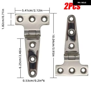 2個入り ステンレス マリングレード 高耐久 研磨ドアヒンジ 窓用 T字型ヒンジ キャストストラップ ボートハードウェア - 2pcs 100mm