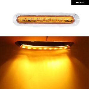 12V/24V 9 LED トラック 防水 サイド マーカーライト サイドライトウィンカーライトバンキャラバン トラック トレーラークリアランスライト - Large Size Amber