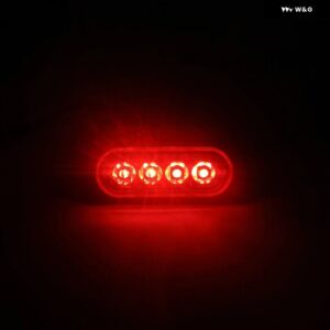 4X 4LED 車ハザード灯 グリル 故障ライト 車 トラック トレーラー ビーコン ランプ LED サイドライト 車 ビーコン ランプ - Red