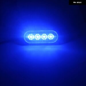 4X 4LED 車ハザード灯 グリル 故障ライト 車 トラック トレーラー ビーコン ランプ LED サイドライト 車 ビーコン ランプ - Blue