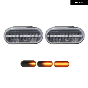 2個 LED ダイナミック サイドマーカー ウィンカーライト シーケンシャル ブリンカーランプ フォルクスワーゲン VW ボラ ゴルフ 3 4 パサート 3BG ポロ SB6 - Transparent Dynamic