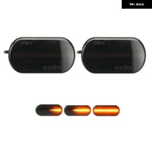 2個 LED ダイナミック サイドマーカー ウィンカーライト シーケンシャル ブリンカーランプ フォルクスワーゲン VW ボラ ゴルフ 3 4 パサート 3BG ポロ SB6 - Black Dynamic