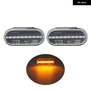 2個 LED ダイナミック サイドマーカー ウィンカーライト シーケンシャル ブリンカーランプ フォルクスワーゲン VW ボラ ゴルフ 3 4 パサート 3BG ポロ SB6 - Transparent Always