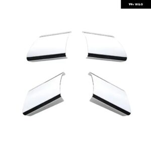 4 PS 車 ステアリングホイール トリム スパンコール カバー ステッカー カーアクセサリー VW フォルクスワーゲン ポロ 2004-07 - ABS Silver