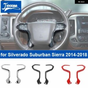 シボレー 車内ステアリングホイール 装飾 カバー シルバラードサバーバン GMC シエラ 2014-18 カスタムパーツ アクセサリー 交換用部品