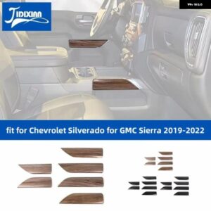 シボレー シルバラード GMC シエラ 2019-22 ドアインテリア ボックス カップホルダーサイドパネル 装飾 カバー カスタムパーツ アクセ