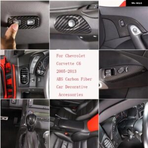 シボレー コルベット C6 2005-2013 ABS カーボンガラスリフトフレームアームレスト ボックス カバー ステッカー カーアクセサリー