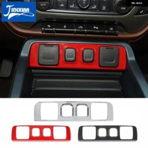 シボレー 電源 USB ソケットパネル 装飾 カバー ステッカー シルバラード GMC シエラ 2014-2018 アクセサリー カスタムパーツ