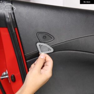 シボレー コルベット C7 2014-2019 ステンレス インテリアドアパネル 装飾 メッシュ RESTICKER カーアクセサリー カスタムパ