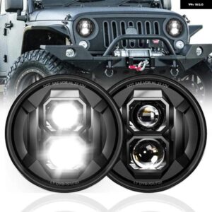 スズキ 7インチ LED 灯台ヘッドライト HI/LOW ヘッドランプ VW ポロ 2023 自動灯台 LADA 4X4 ラングラー JK サムラ
