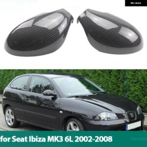 SEAT IBIZA MK3 6L 2002-2008 ミラー カバー 交換用バックミラー ケースカバー ブライト ブラック ツール付き カスタムパーツ アクセサリー