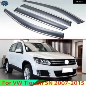 VW ティグアン 5N 2007-2015 2010-14 プラスチック 外装 バイザーベントシェードウィンドウ サンレインガードディフレクター 2008 2009 カ