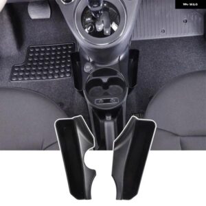 フィアット 500 2016 + ABS ブラックセンターコンソールサイド 収納 ボックス携帯電話トレイブラケット車内アクセサリー カスタムパーツ ア