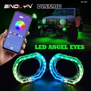 RGB LED エンジェルアイシュラウド ダイナミック ウィンカー シーケンシャルフローベゼル 2.5/3.0インチ バイキセノンバイ LED プロジェクタ